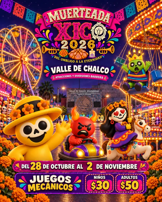 Flyer de la feria: del 28 de octubre al 2 de noviembre, Atracciones y Diversiones Barrera